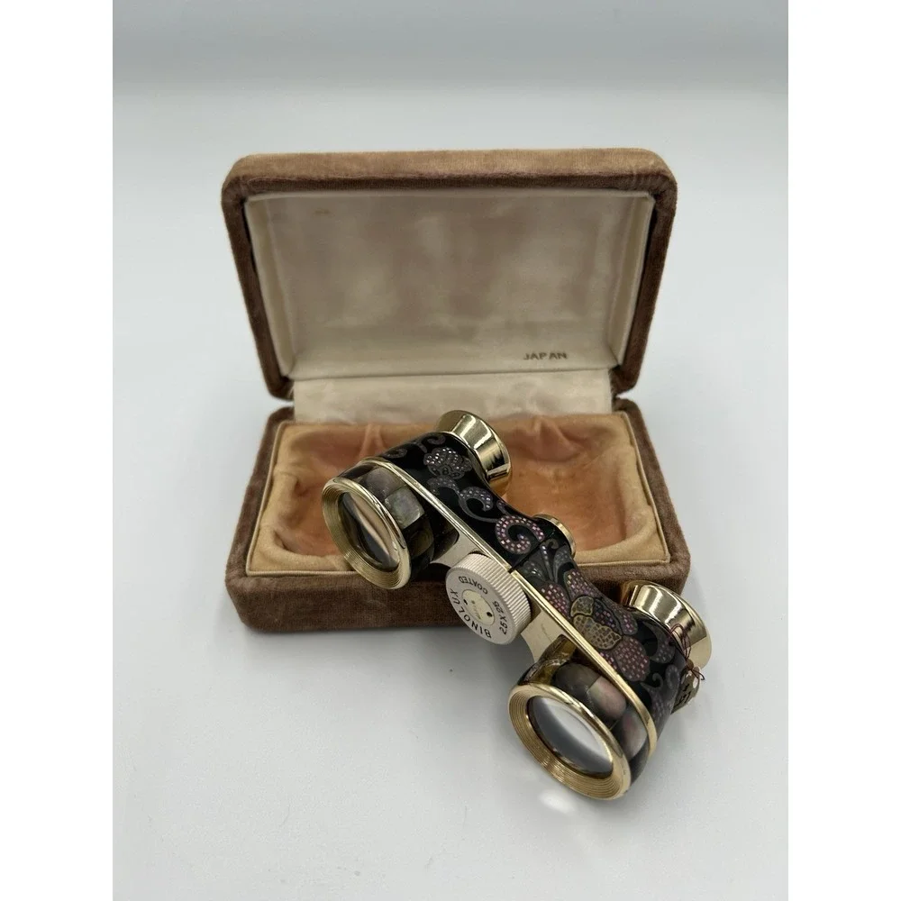 Opera Glasses Binolux 2.5x25 Coated Japan Decorative Design with Case